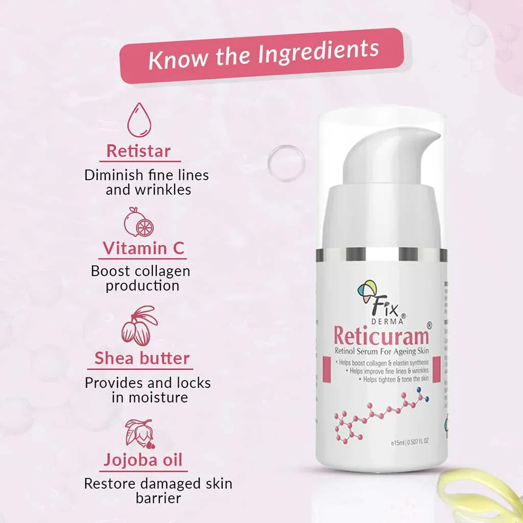Fixderma Reticuram Retinol Serum For Ageing Skin 15Ml
