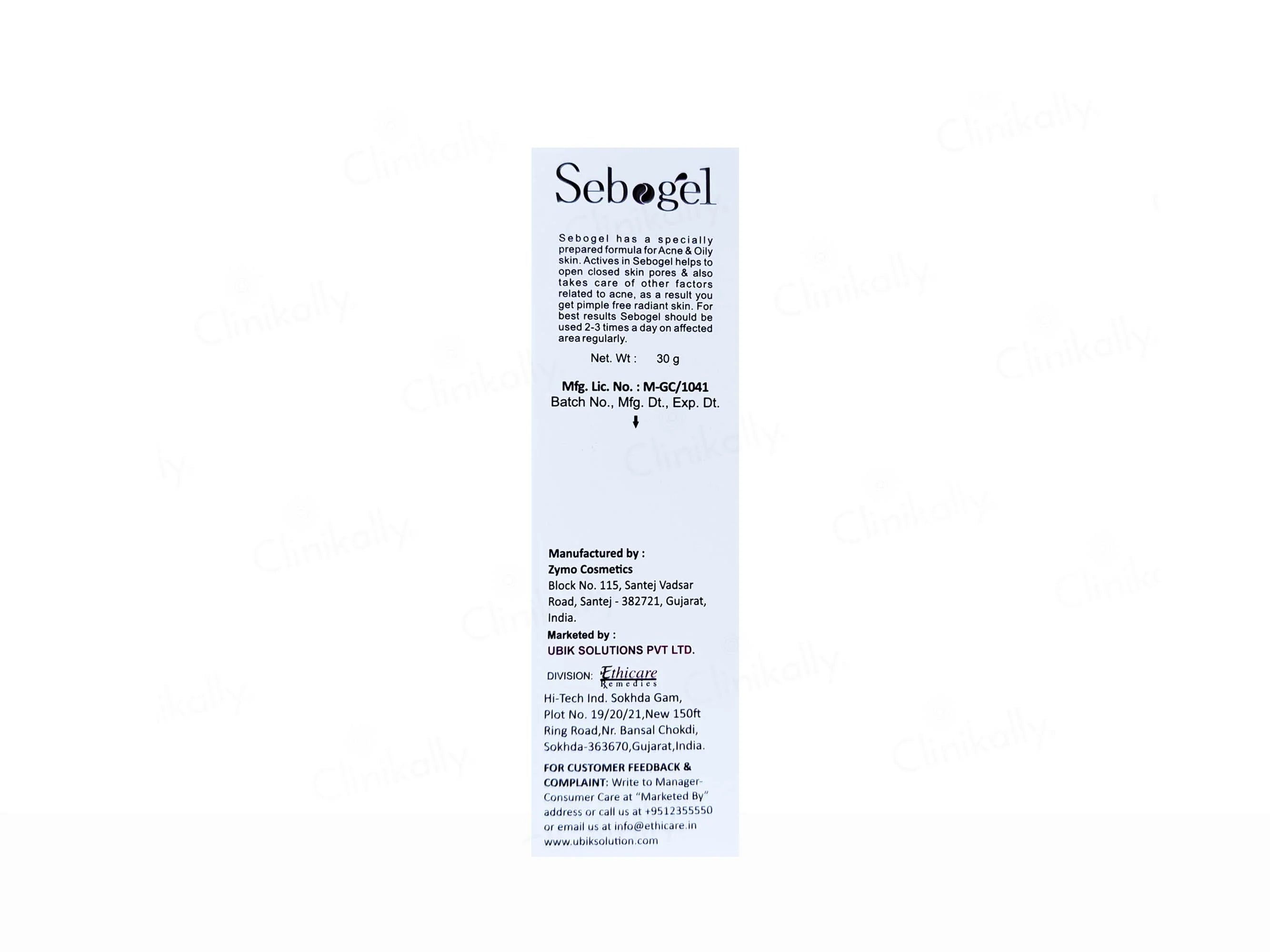 Sebogel Salicylic Acid & Nicotinamide Gel 30Gm (Pack Of 3)