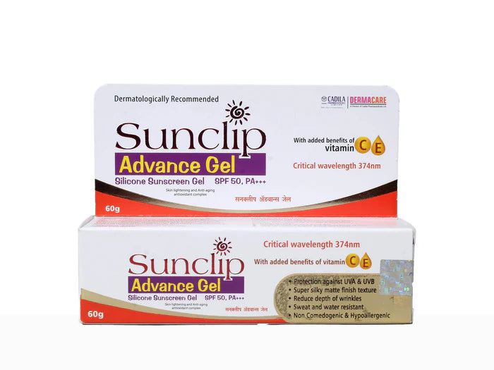 Cadila Sunclip Advance Silicone Sunscreen Gel SPF 50 PA+++ 60g