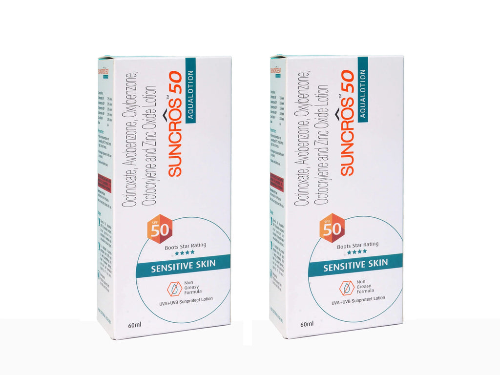 Suncros Aqua Lotion SPF 50 (60Ml) Pack Of 2