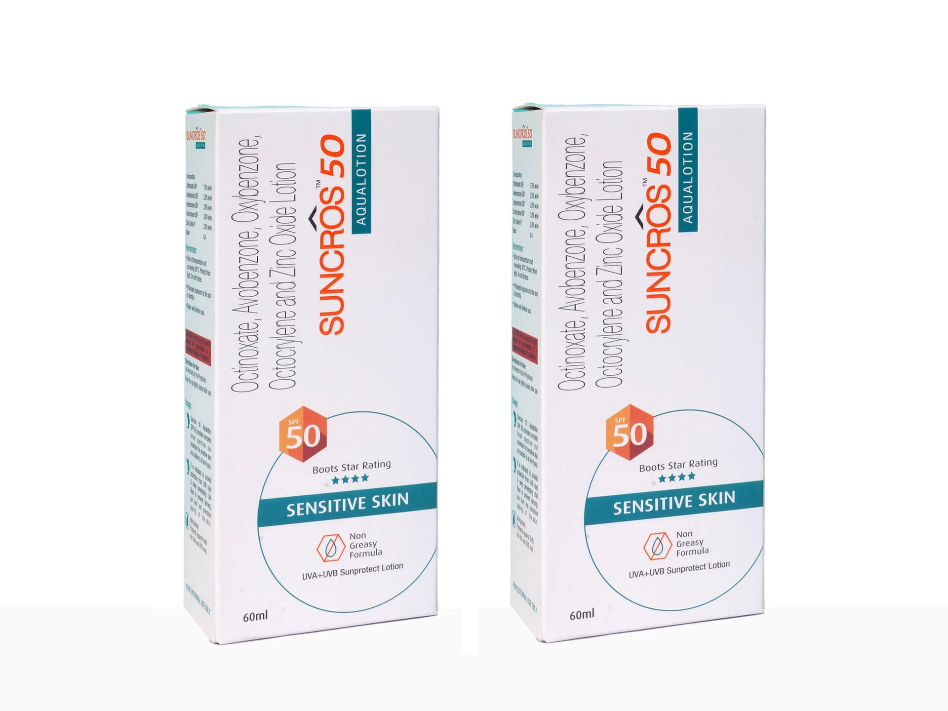 Suncros Aqua Lotion SPF 50 (60Ml) Pack Of 2