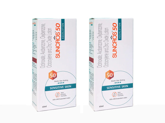Suncros Aqua Lotion SPF 50 (60Ml) Pack Of 2
