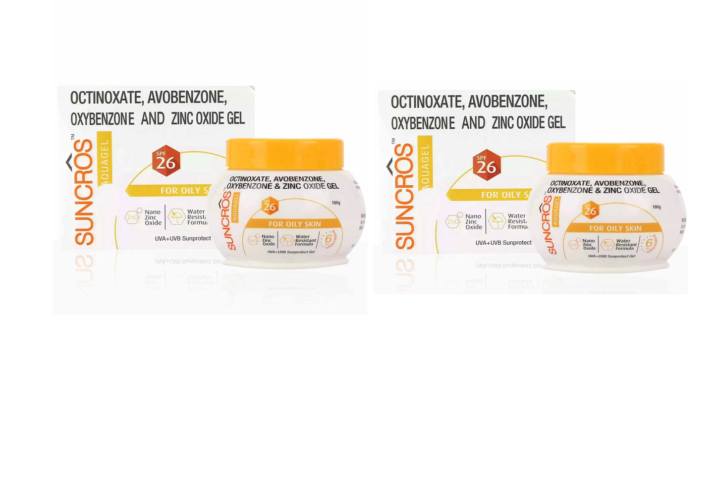 Suncros AquaGel Sunscreen SPF 26 Pack Of 2 (100Gm)
