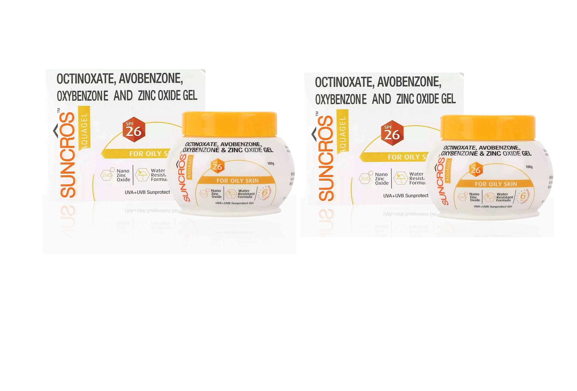 Suncros AquaGel Sunscreen SPF 26 Pack Of 2 (100Gm)