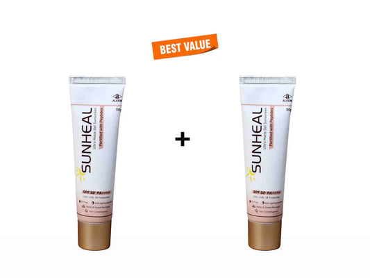 ALKEM Sunheal Ultra Matte Gel Sunscreen SPF 50++++ (Pack Of 2) 50Gm