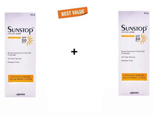 Sunstop 30 Sunscreen Lotion SPF 30 60Gm Pack Of 2