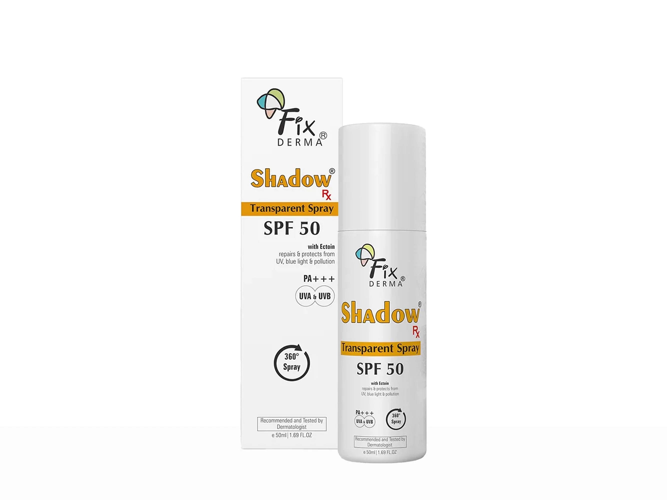 Fixderma Shadow Rx Transparent Spray Sunscreen SPF 50 PA+++ 30Gm Pack Of 2
