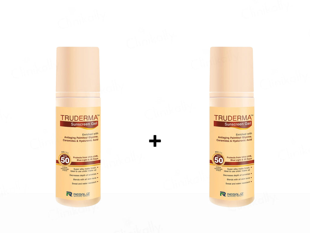 Truderma Sunscreen Gel SPF 50 PA+++ 50Gm (Pack Of 2)