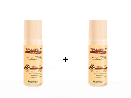 Truderma Sunscreen Gel SPF 50 PA+++ 50Gm (Pack Of 2)