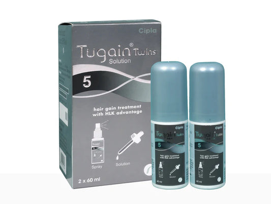 Cipla Tugain Twins 5 Solution (60ml Each)