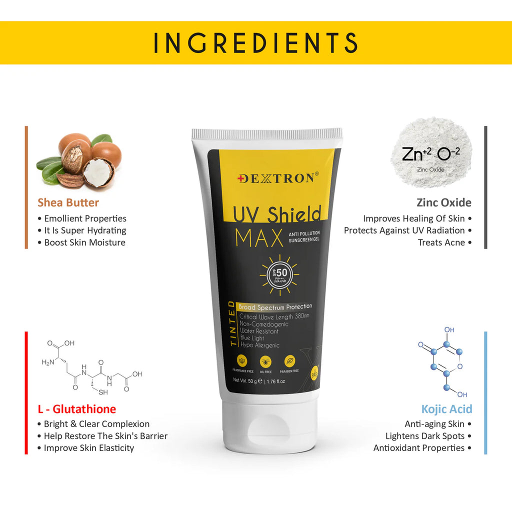 UV Shield Max SPF50 Sunscreen Gel 50Gm