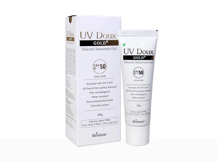 UV Doux Gold Silicone Sunscreen Gel SPF 50 PA 50Gm 50 gm