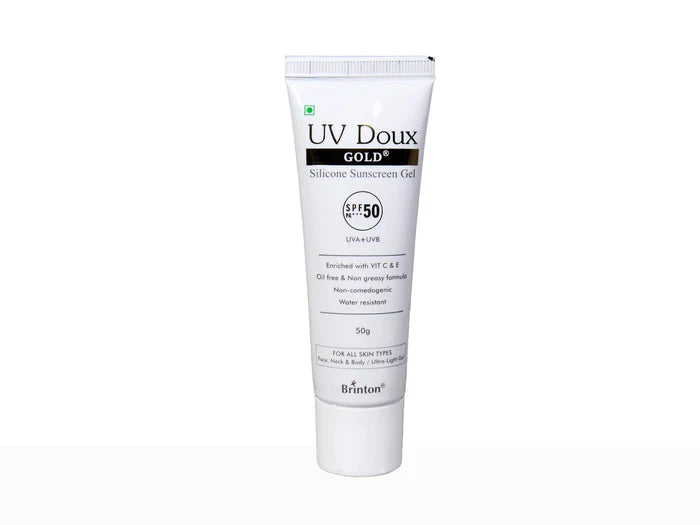UV Doux Gold Silicone Sunscreen Gel SPF 50 PA 50Gm