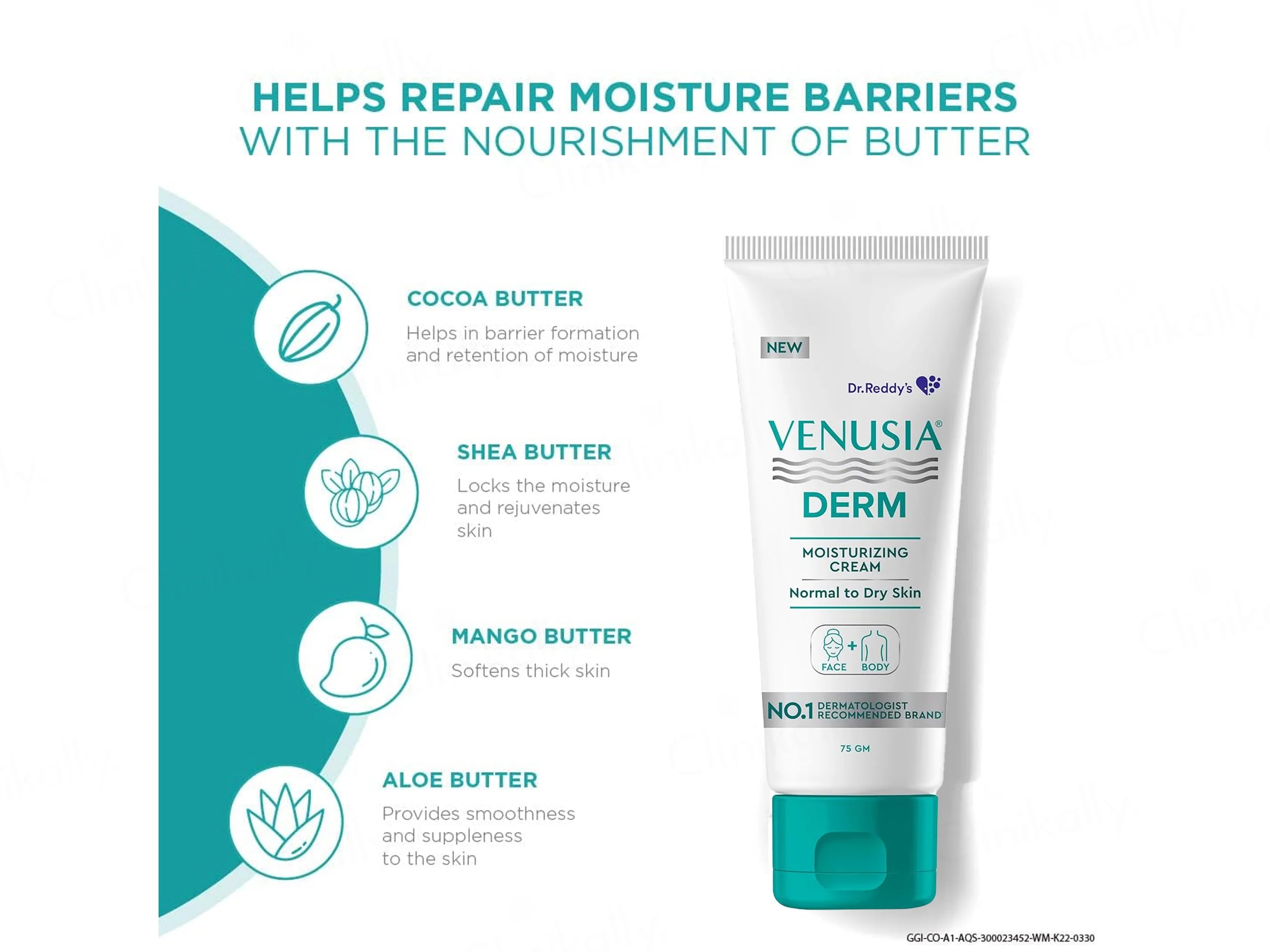 Venusia Derm Face & Body Moisturizing Cream 75Gm (Pack Of 2)