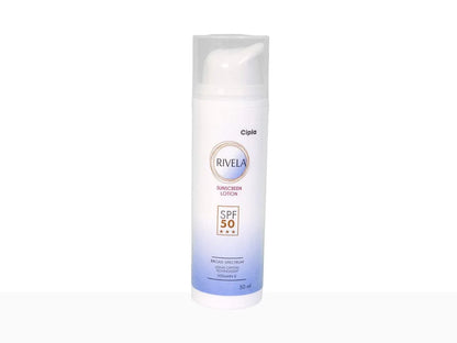 Cipla Rivela Sunscreen with Vitamin E | Broad Spectrum UVA/UVB Lotion SPF 50 50ML