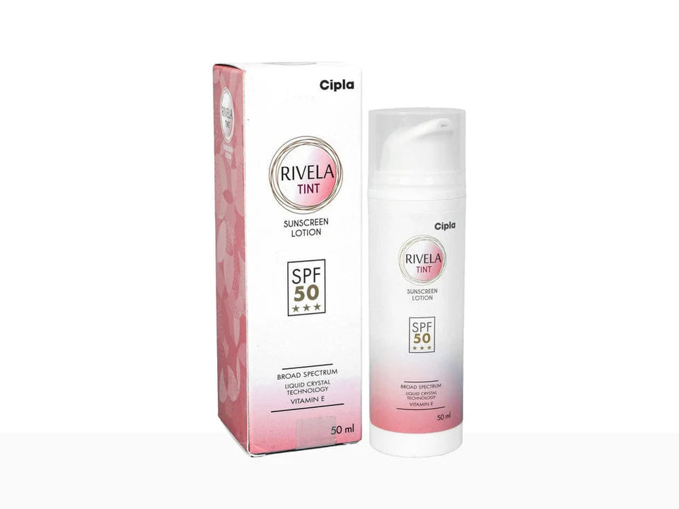 Cipla Rivela Tint Sunscreen SPF 50 with Vitamin E | Broad Spectrum Protection Lotion 50ML