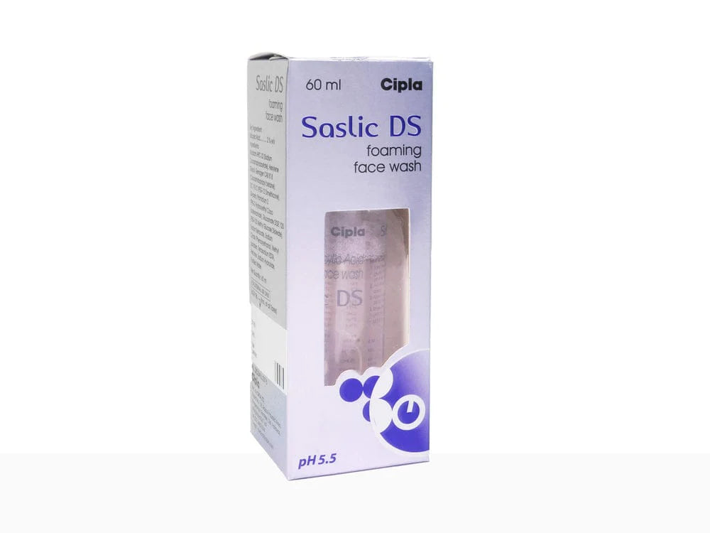 Cipla Saslic DS Foaming Face Wash with Salicylic Acid | pH 5.5 60ML