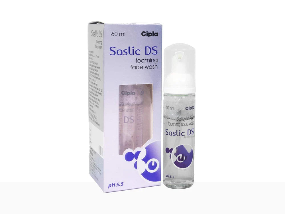 Cipla Saslic DS Foaming Face Wash with Salicylic Acid | pH 5.5 60ML