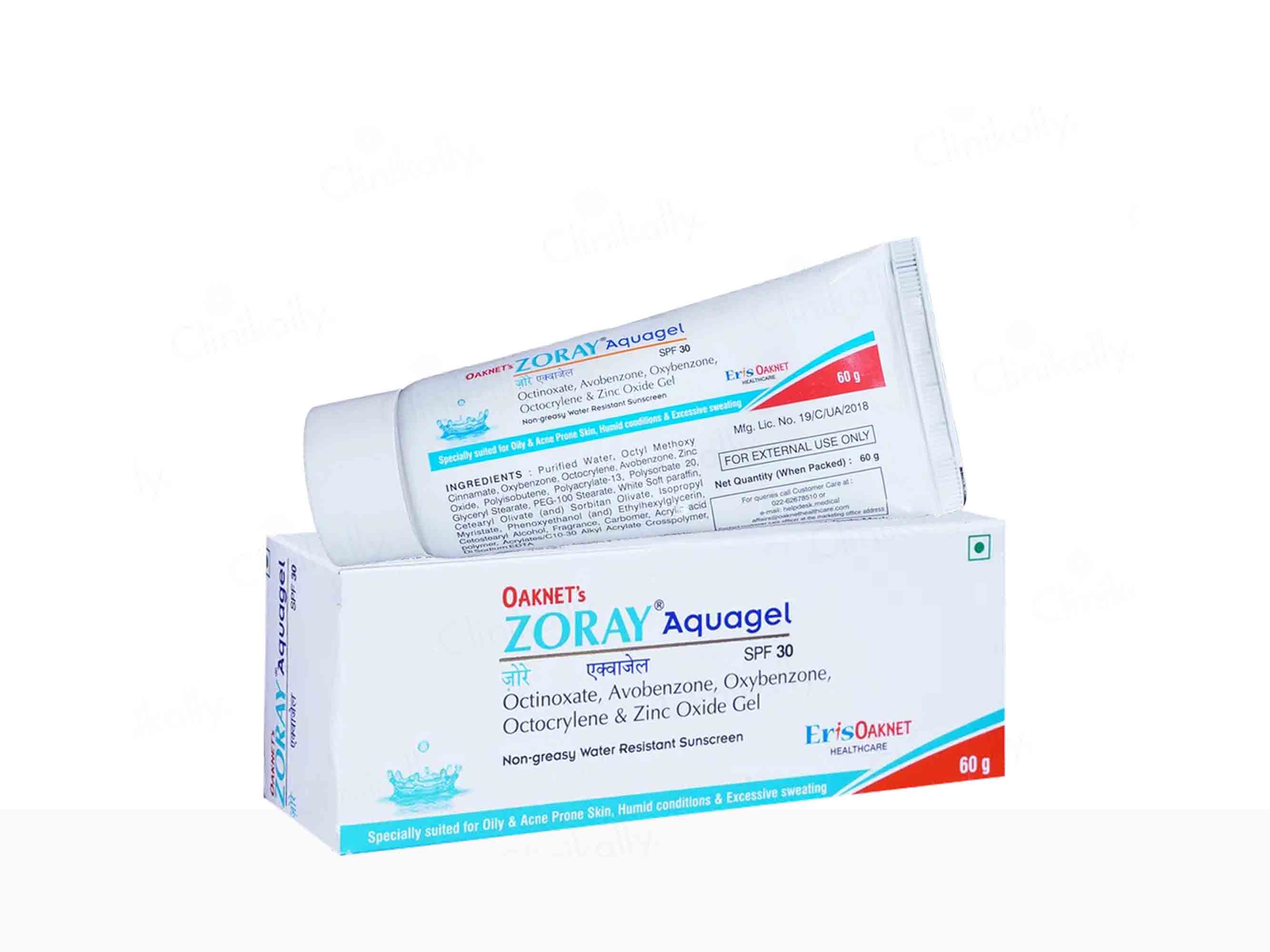 Zoray Aquagel Sunscreen SPF 30 (60Gm) 60 gm