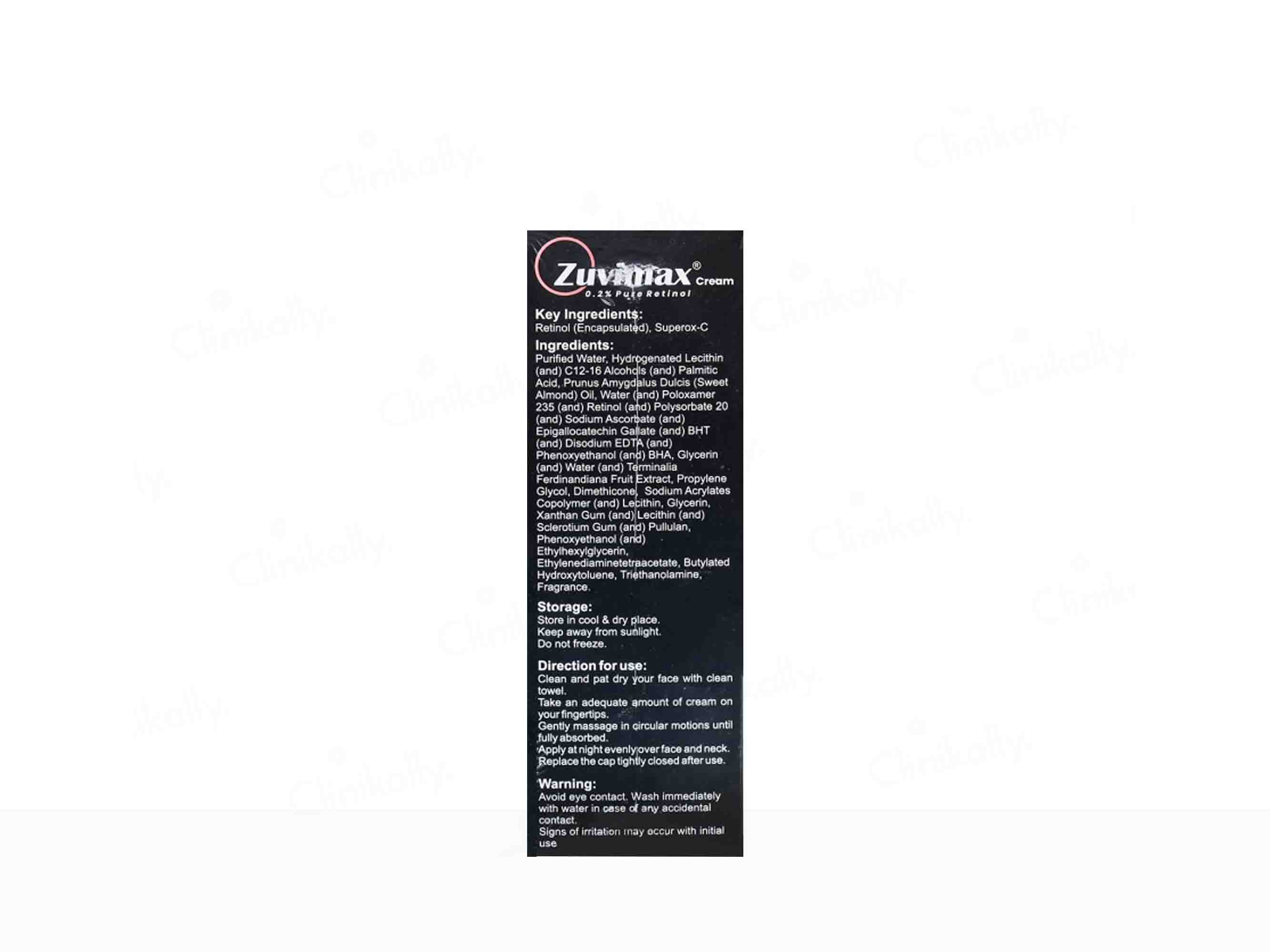Zuvimax 0.2% Pure Retinol Cream, 20Gm