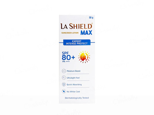 La Shield Max Expert Intense Protect Sunscreen Lotion SPF 80+ PA++++ 50Gm