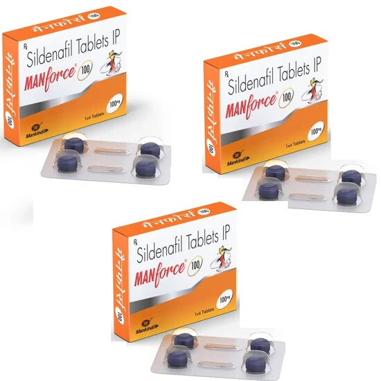 Manforce Caps 100mg 1 x 4 Tab (Pack Of 3)