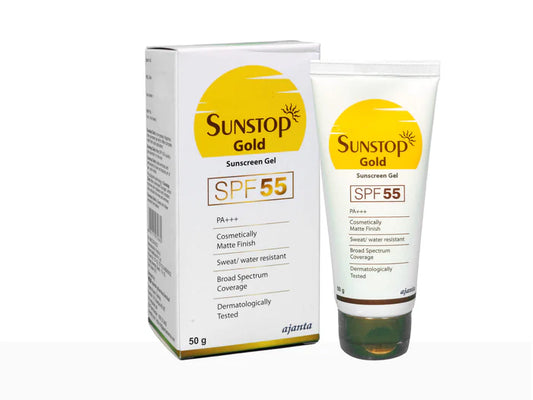 AJANTA Sunstop Gold Sunscreen Gel Spf 55, (50 G)