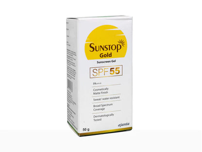 AJANTA Sunstop Gold SPF 55 Sunscreen Gel Matte Finish 50 gm PACK OF 2