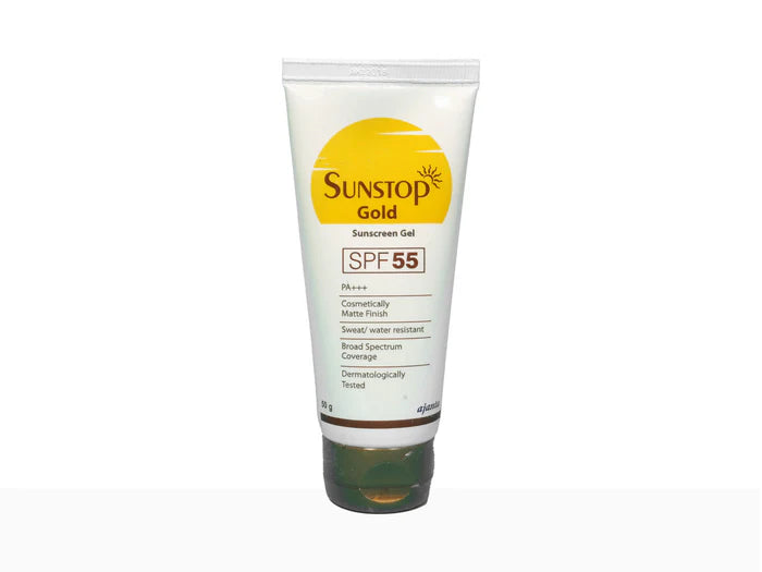 AJANTA Sunstop Gold SPF 55 Sunscreen Gel Matte Finish 50 gm PACK OF 2