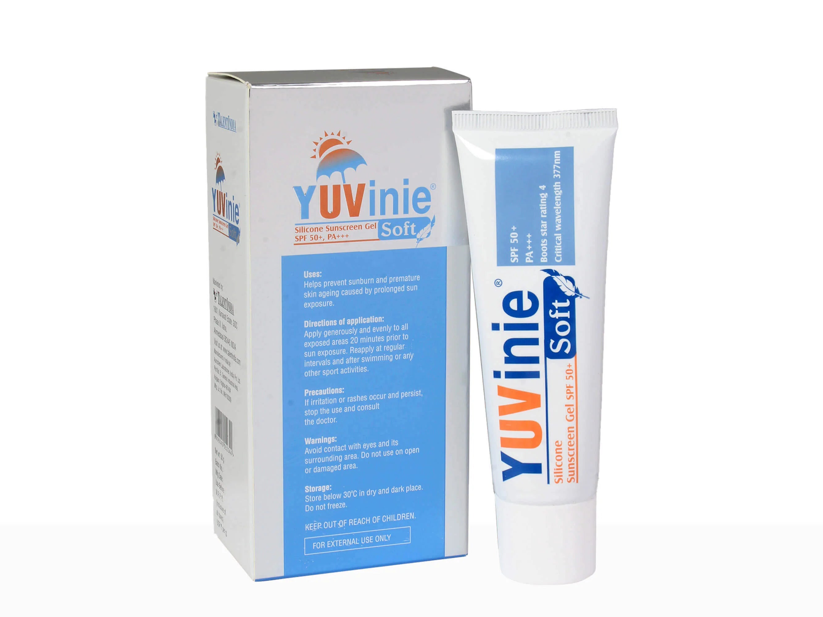 YUVINIE Soft Silicone Sunscreen Gel SPF 50 PA+++ Broad Spectrum 50gm